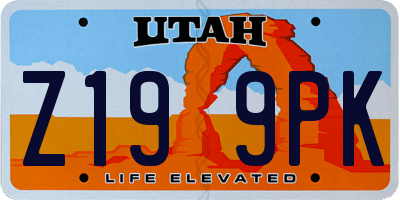 UT license plate Z199PK