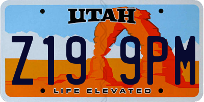 UT license plate Z199PM