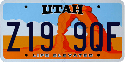 UT license plate Z199QF