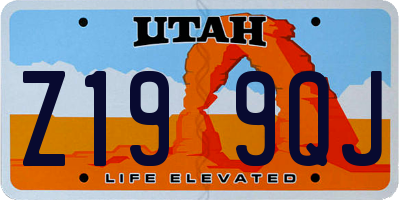 UT license plate Z199QJ