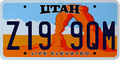 UT license plate Z199QM