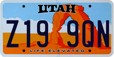 UT license plate Z199QN