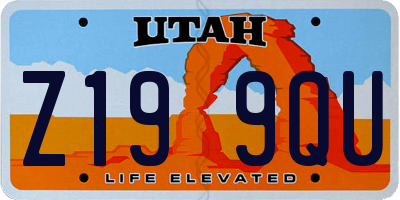 UT license plate Z199QU