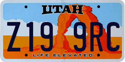 UT license plate Z199RC