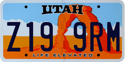 UT license plate Z199RM