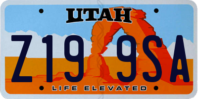 UT license plate Z199SA