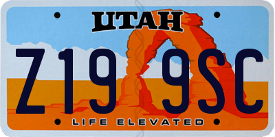 UT license plate Z199SC
