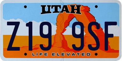 UT license plate Z199SF