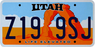 UT license plate Z199SJ