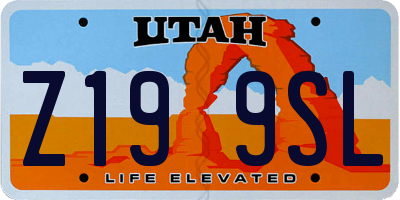 UT license plate Z199SL