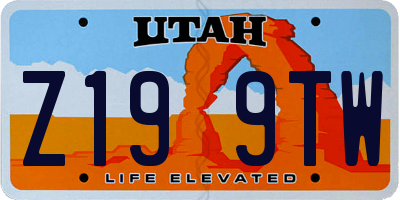 UT license plate Z199TW