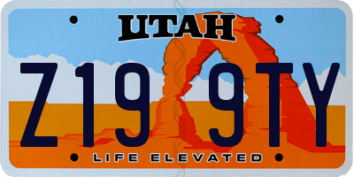 UT license plate Z199TY
