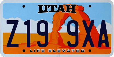 UT license plate Z199XA