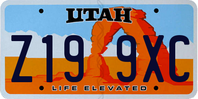 UT license plate Z199XC