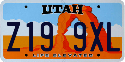 UT license plate Z199XL
