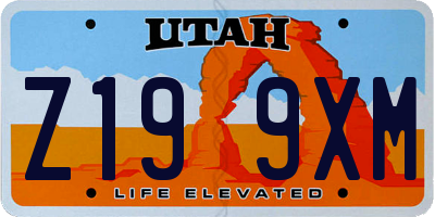UT license plate Z199XM