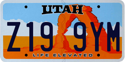 UT license plate Z199YM