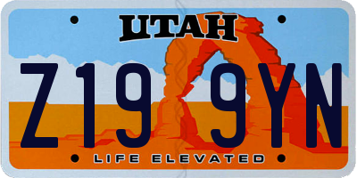 UT license plate Z199YN