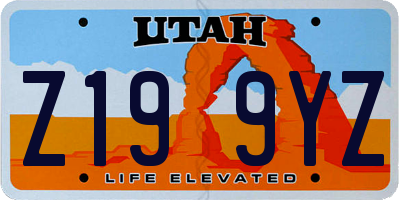 UT license plate Z199YZ