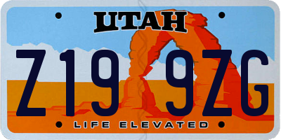 UT license plate Z199ZG