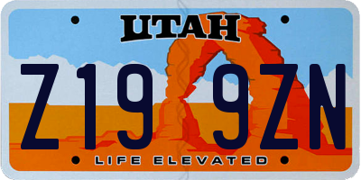 UT license plate Z199ZN