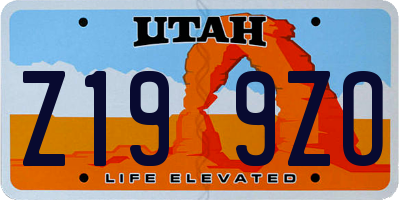 UT license plate Z199ZO