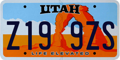 UT license plate Z199ZS