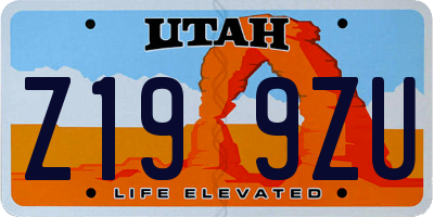 UT license plate Z199ZU