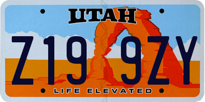 UT license plate Z199ZY