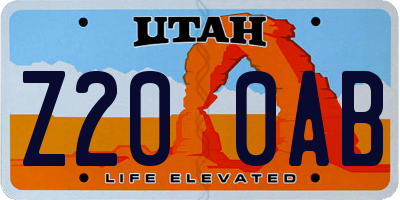 UT license plate Z200AB