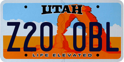 UT license plate Z200BL