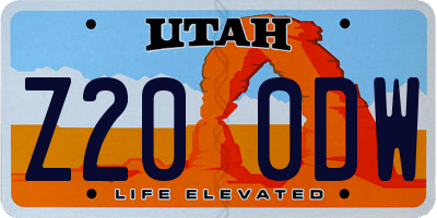 UT license plate Z200DW