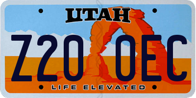 UT license plate Z200EC