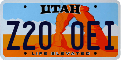 UT license plate Z200EI