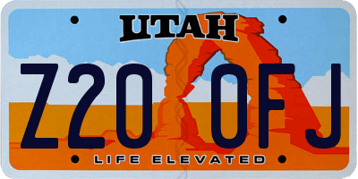 UT license plate Z200FJ