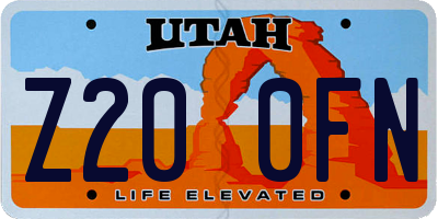 UT license plate Z200FN