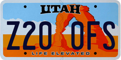 UT license plate Z200FS