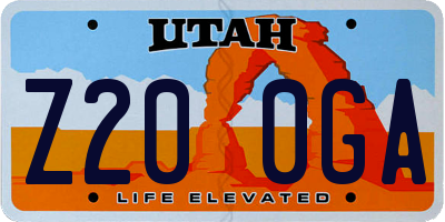 UT license plate Z200GA