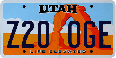 UT license plate Z200GE
