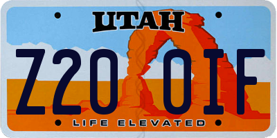 UT license plate Z200IF