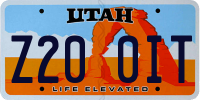 UT license plate Z200IT