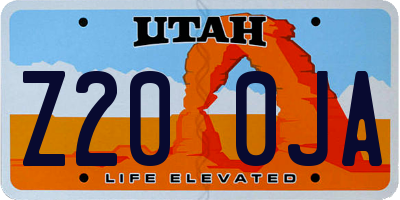 UT license plate Z200JA