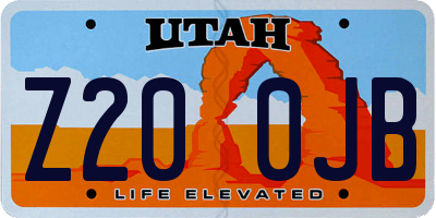 UT license plate Z200JB
