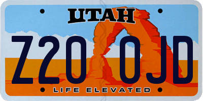 UT license plate Z200JD