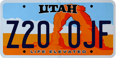 UT license plate Z200JF