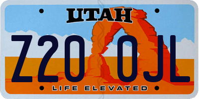 UT license plate Z200JL