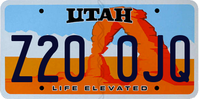 UT license plate Z200JQ
