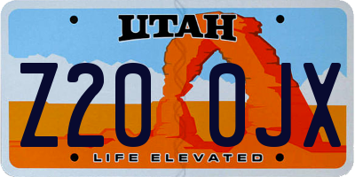 UT license plate Z200JX