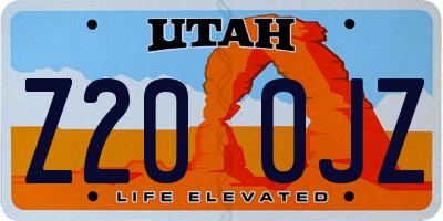 UT license plate Z200JZ