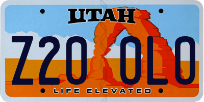 UT license plate Z200LO